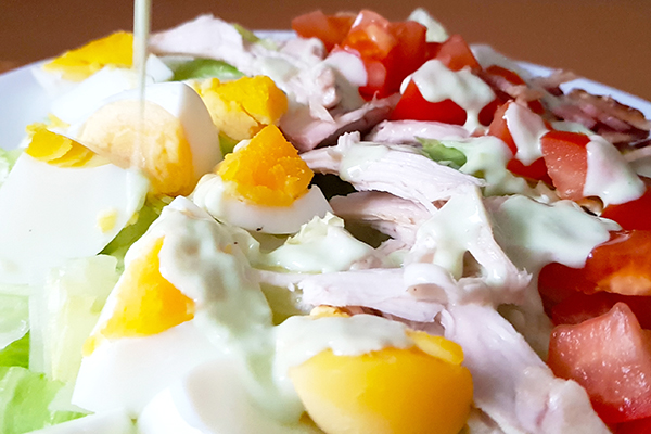 With a few small adjustments, a Cobb salad becomes a low-FODMAP meal