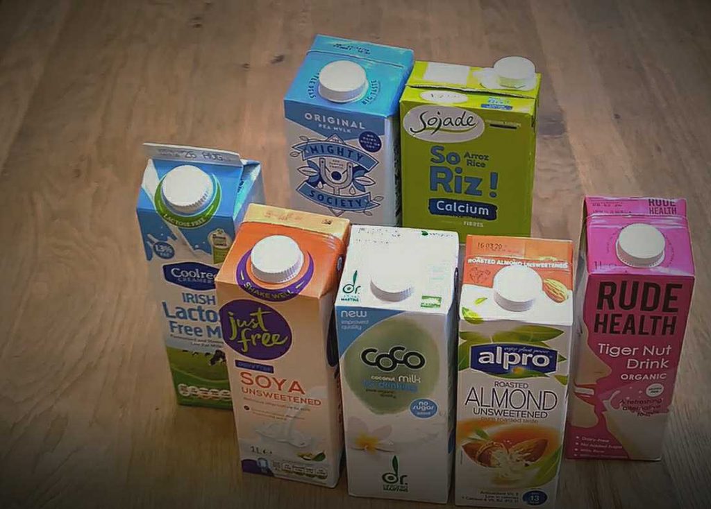 Selection of plant-based milks