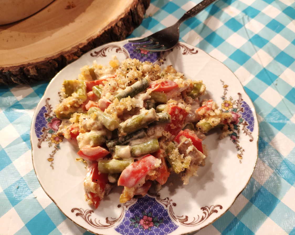 Green Bean Casserole served on a plate