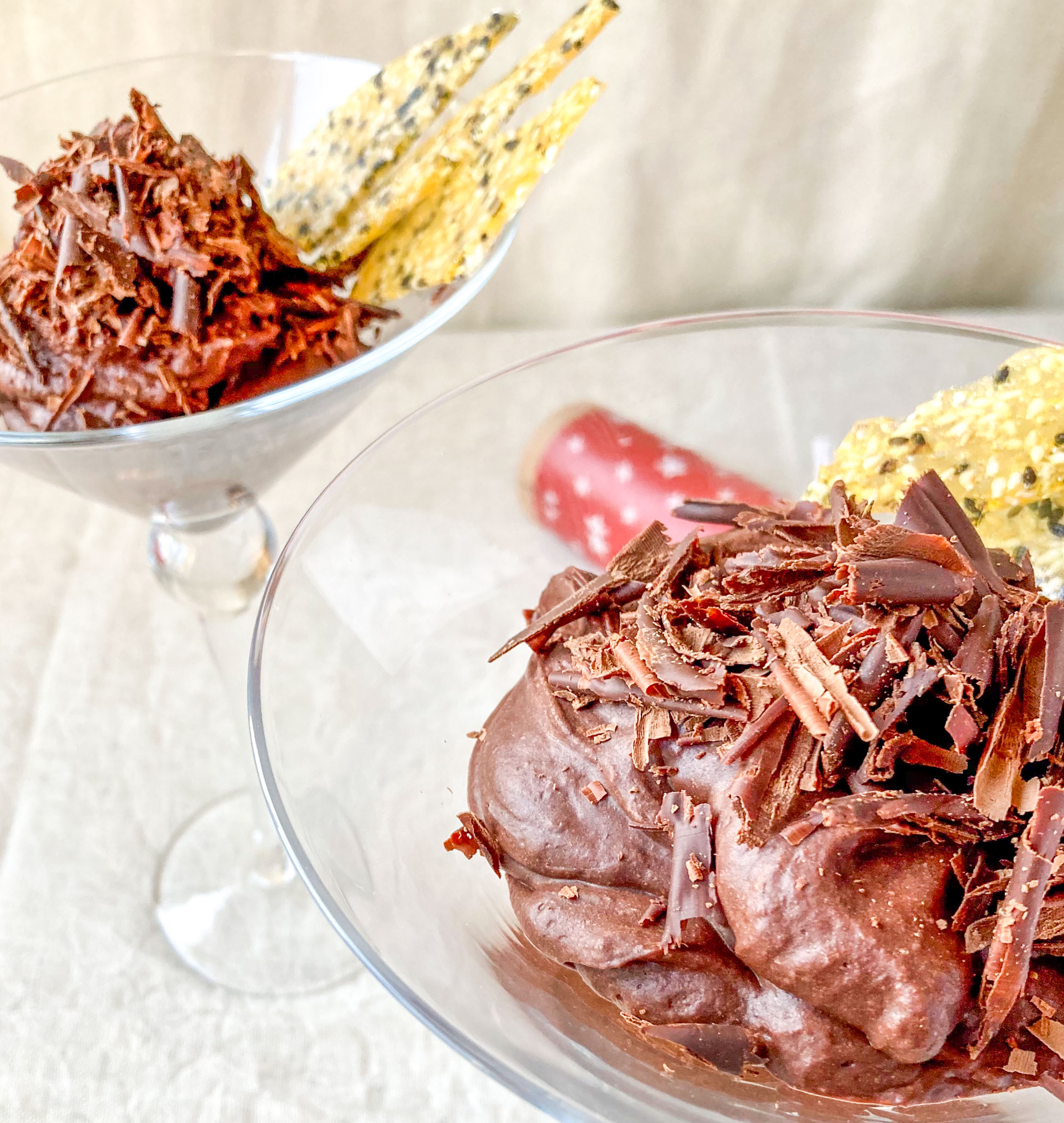 Chocolate and Miso Mousse with Sesame Brittle